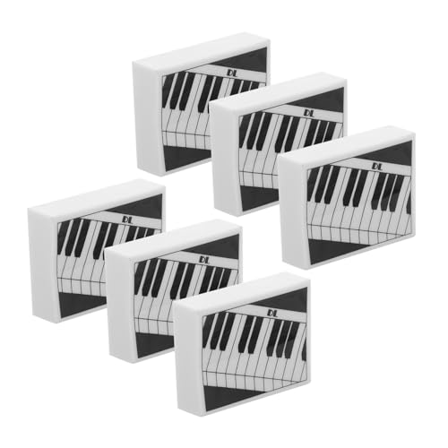 Uonlytech 6pcs Creative Erasers Piano Eraser for Pencil Drawing Student Writing Tool