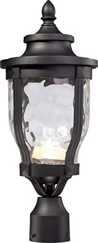 THE GREAT OUTDOORS 8766-66-L Merrimack Outdoor LED Post Mount, 1-Light, 10 Total Watts, 8-in H x 19.25-in W, Sand Coal Black