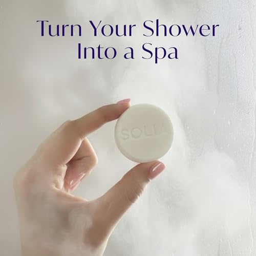 Image of Solia Natural Lavender Shower Steamers - Patent-Pending - Real Essential Oil Lavender Tablets, Spa Steamers Aromatherapy, 15-Pack