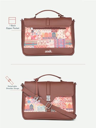 Image of ZOUK | Women's Vegan Leather | Stylish Handbag with Adjustable Strap, Top Handle |