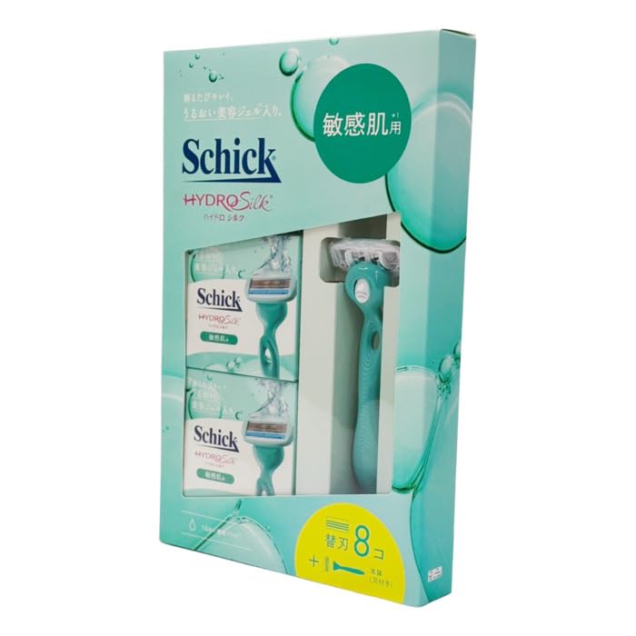 【 コストコ 】Schick (シック) ハイドロシルク 敏感肌用 クラブパック 本体刃付 + 替刃8個