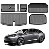 Heavy-Duty Rear Cargo Mat, 3rd Row & Floor Mats,All Weather Protection 3D Waterproof Durable Anti-Slip TPE Trunk,for Electric Vehicle Brand Electric SUV 2020-2024