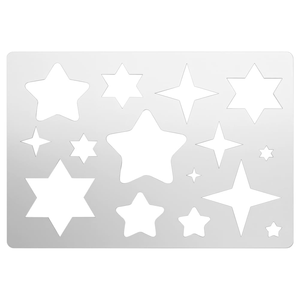 UNICRAFTALE Star Shape Metal Stencil Cutouts Cutting Stencils Template Stainless Steel Reusable Stencils Decorative Embossing Drawing for DIY Cabochons Bracelets Earrings Making Jewelry Craft