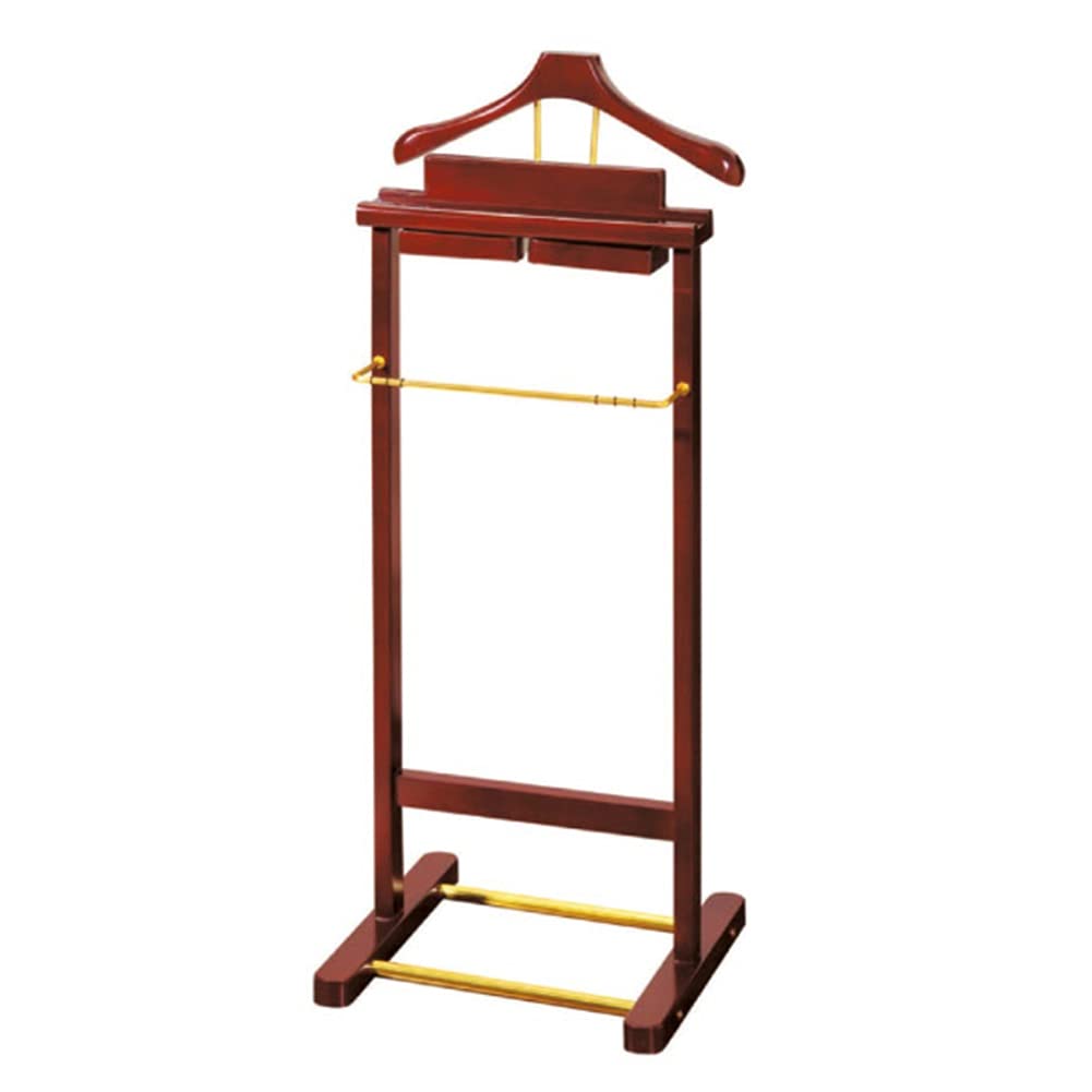 YNBSHGAA Wooden Clothes Rack Wardrobe Valet Stand Suit Garment Valet Stand for Hotels Dormitory Office 17 Styles,Style#h