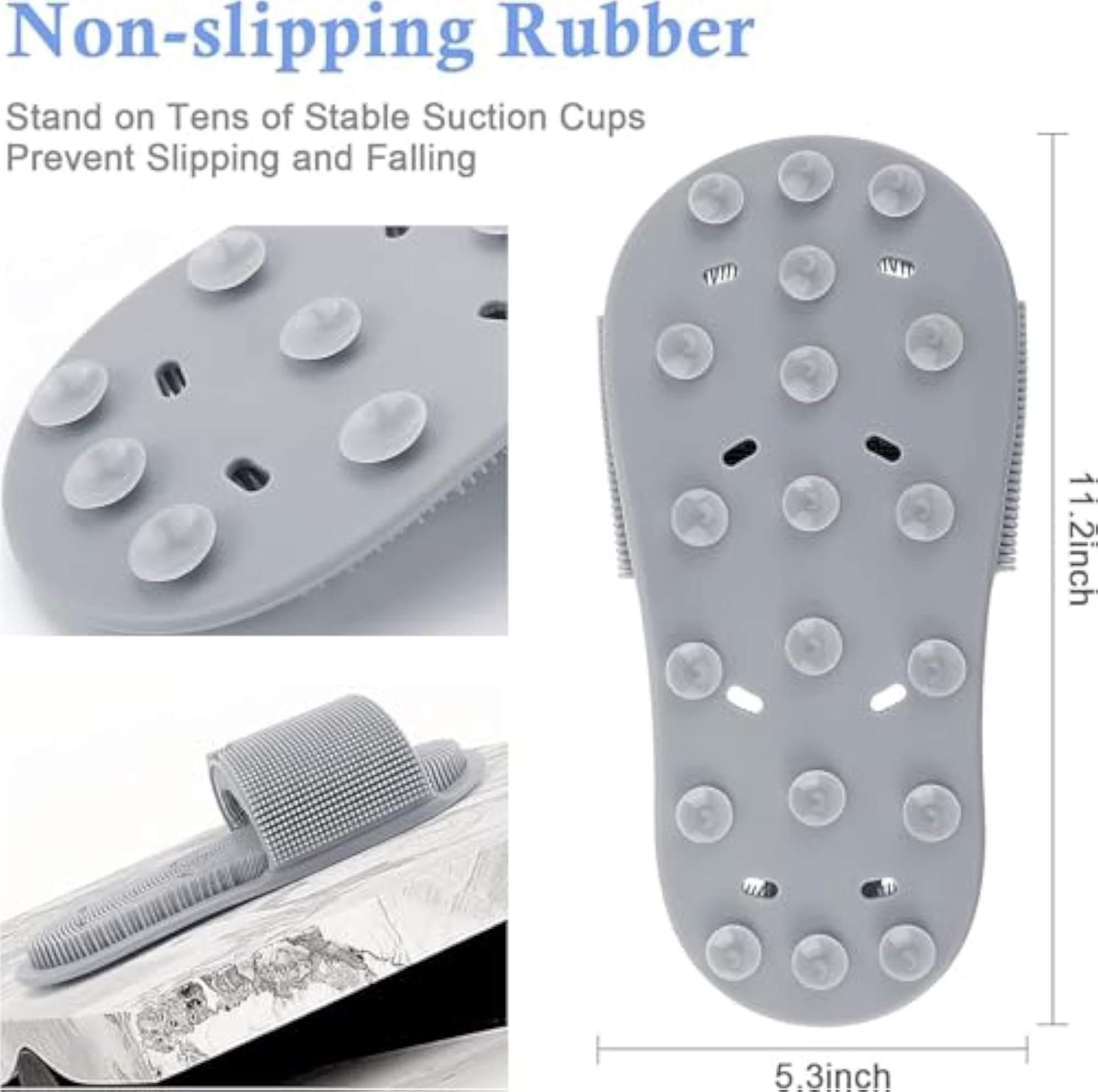 Silicone Shower Foot Scrubber with Suction Cups