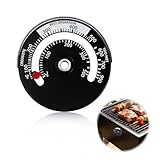 Magnetic Stove Thermometer, 1 PCS Log Burner Thermometer, Magnetic Surface Temperature Gauge for Single Wall Flues, Wood & Chimney Pipes, Home Accessory for Log Fires & Fireplace Heating Systems