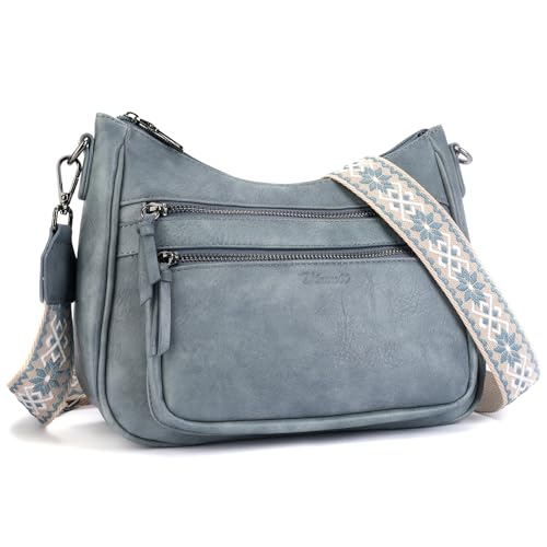 Image of Crossbody Purses for Women Trendy Leather Crossbody Bag,Multi Pocket Shoulder Handbag Lightweight Travel Purse