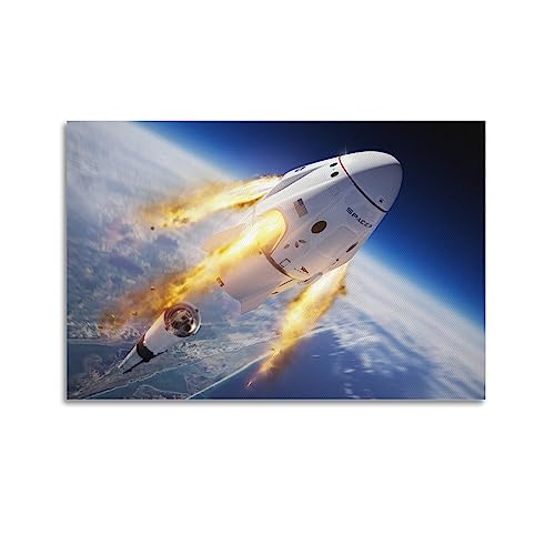 スペースX クルードラゴン ポスター ポスター装飾絵画キャンバス壁アートリビングルーム寝室絵画壁アート写真プリント家の寝室の装飾 16x24inch(40x60cm) Unframe-styleのサムネイル