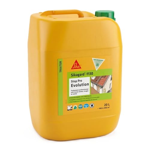 SIKA - Nettoyage & Traitement aux enzymes - Sikagard-1130 Stop Pro Evolution - Toiture, façade, sol - Prêt à l'emploi - Anti traces vertes, rouges, noires -...