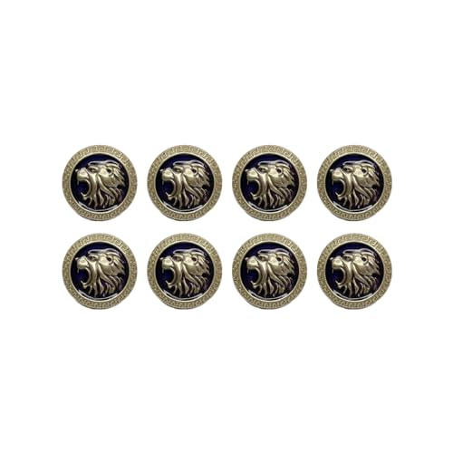 Image of Abs Golden 3D Lion Head Shank Button Embedded Enameled Lucite Round Abs Button for Blazer Suits Coat Bandhgala DIY Art & Crafts (Pack of 8 Small, Purple Lucite)