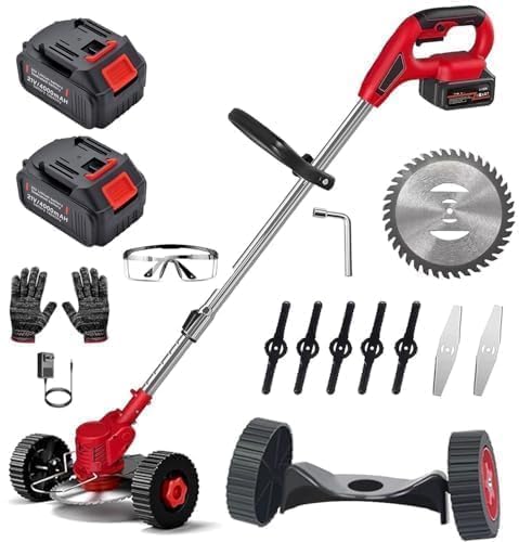 Electric Wireless Rechargeable Edge Cutter 48V - 25cm Cutting Width | 2-in-1 Mower & Trimmer | Adjustable Height | 3 Blade Types | Lightweight & Portable | Lawns & Gardens-image-31