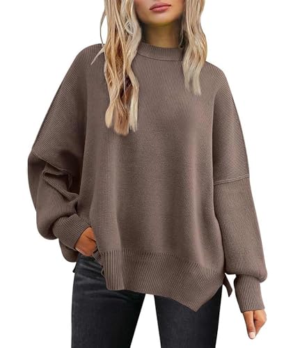 Image of SEMATOMALA Women's Oversized Plain Batwing Sweaters Fall Winter Crewneck Trendy Pullover Knit Jumper Tops