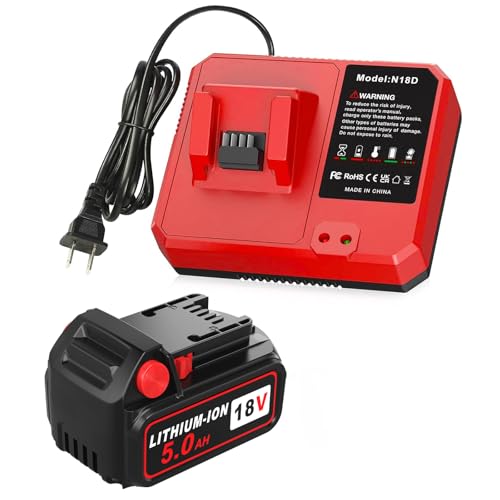 Abeden 5.0Ah Replacement for Milwaukee M18 Battery & Rapid Charger Combo