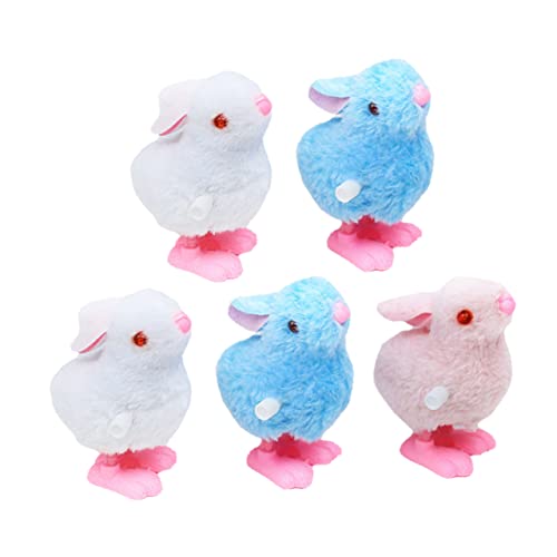 Toddmomy 5Pcs Wind Up Bunny for Clockwork Party Favors Educational Cartoon Playthings for Boys for Birthdays and Special Occasions Random Color