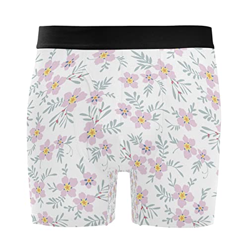 Bóxer para Hombre Corto Floral Rosa Ropa Interior Cómoda para Oficina y Actividades Diarias