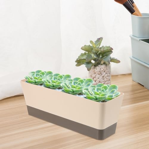 Pot de fleurs rectangulaire antichoc design esthétique et plastique léger - 6