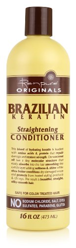 Renpure Originals Brazilian Keratin Straightening Conditioner, 16 Ounce (Pack of 2)