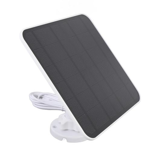 Solarpanel Ladegerät, 12W Solarpanel, mit USB C Anschluss, 9,8 Fuß Langes Kabel, 360 Grad Einstellbare Halterung für Vogelfutter Kamera Türklingel -Überwachungskamera