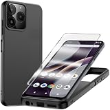 YJROP for Bold K10 Case with Tempered Glass Screen Protector Slim Full-Body Silicone Bumpers Anti-Scratch Shockproof Protective Phone Case Cover for BLU Bold K10 K0110WW /BLU G54 (Black)