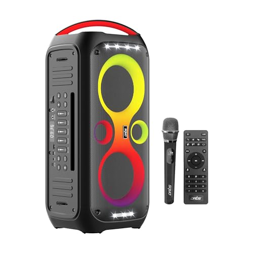 Image of Artis SoundPro 500 Portable Bluetooth Party Speaker with TWS /USB /TF Card /AUX Input /Guitar Input /Wireless Mic & Wireless Remote (Black) (100W RMS Output)