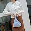 Anopo Kleine Cord Tote Tasche für Damen Mini Handtasche für Handgelenk Knoten Tasche Hell Blau #3