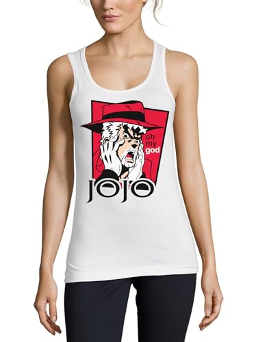 Camiseta sin mangas de algodón blanca Atspauda Anime 94 para mujer de cuello redondo casual
