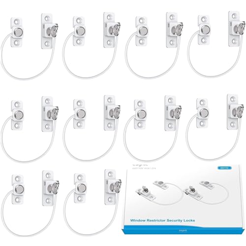 eSynic Durable 10 Pack Window Restrictors Locks Easy to Install