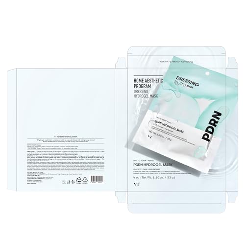 VT COSMETICS Máscara de hidrogel PDRN (33 g x 4 ea), máscara facial nutritiva intensiva, rejuvenesce