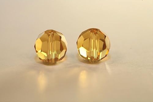 Miniatura 4 de 50 cuentas de cristal redondas sueltas facetadas de Adabele austriaco de 0.236 pulgadas, color amarillo ámbar, compatibles con 5000 cristales de