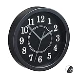 kleine uhr gold Form: Runde Wanduhr in Schwarz mit 20 cm Durchmesser in klassischem Design - Praktische Zeitangabe