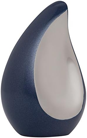Purple Teardrop Keepsake Funeral Urn by Liliane - Mini Cremation Urn Hand Made in Brass • Fits a Small Amount of Cremated Remains and Ashes • 3 inches Tall Burial Urn • Purple Teardrop Model