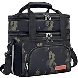 JOINGO Tactical Lunch Box for Men & Women – Expandable 16L Double Deck Insulated Cooler Bag for Work, Construction & 12-Hour Shifts – Heavy Duty Leakproof Large Meal Prep Tote with Shoulder Strap