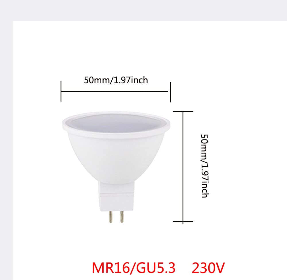 OUKAIDE 6 Pcs 7W MR16 LED Light Bulbs Cool White 6000K GU5.3 Spotlight 700LM, Energy Saving, AC 220-240V Non Dimmable - Image 2