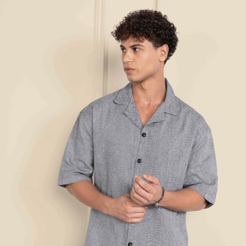 Image of Aatman Men's Half Sleeve | Casual | Box Fit | Cuban Collar Shirt