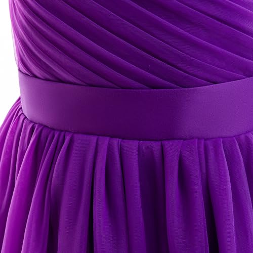 Image of Glamulice Flower Girls Spaghetti Strap Tulle Dress Long A Line Wedding Pageant Dresses Princess Birthday Party Ball Gown