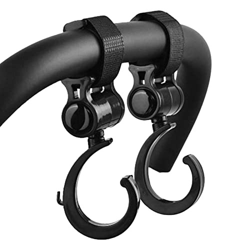 Ganchos para bebê - 360 Graus Rotação Ajustável Carrinho Clips convenientes para Bolsa Fraldas,Ganch