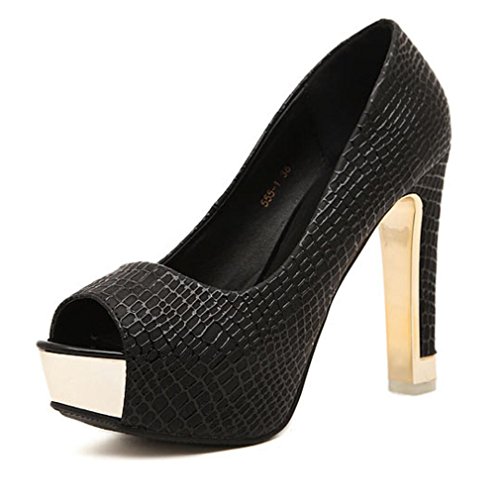 MFairy Woman's High Heel Peep Toe Pumps Fashion Heeled Party Shoes