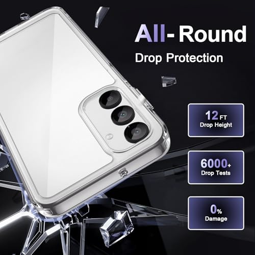 Image of Case for Samsung Galaxy A16 5G /4G, Military Grade Drop Protection Phone Case, Yellowing Resistant, Anti-Scratch Hard PC Back, Shockproof Hard Ultra-Thin Protective Cover, Clear
