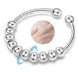 💍 Ring Verstellbar💟 Die Spinner Ring Damen ist 1.5 mm, die Perlen sind 5 mm im Durchmesser. Offenes Design macht die Fidget Ring Größe kann sanft erweitert oder verkleinert werden, um Ihren Finger zu passen. Machen Sie sich keine Sorgen über die unangemessene Größe des Ringe, Sie können ihn mit Vertrauen kaufen, auch wenn Sie die Größe Ihres Fingers nicht kennen.