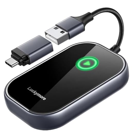 Luckymore Wireless Carplay Adapter, Converts Wired to Wireless Carplay Dongle for Plug & Play Carplay Fit for Cars from 2017 & for Apple iPhone iOS 10+