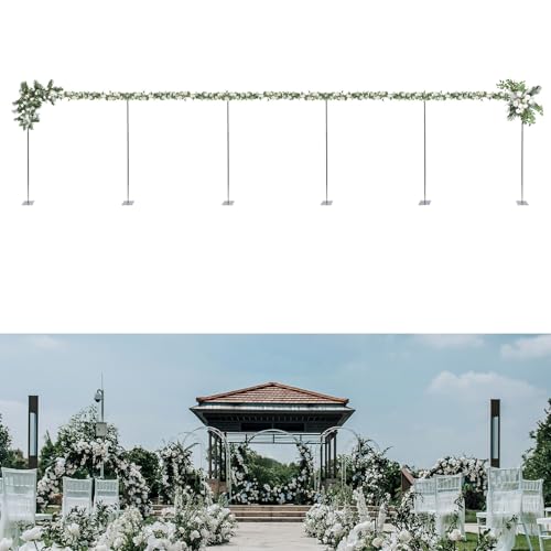 Gdrasuya10 5.18-9.84FT Long Wedding Party Backdrop Stand Pipe Kit Curtain Frame Telescopic Heavy Duty Background Support System Curtain Frame Telescopic with Steel Base for Party Display