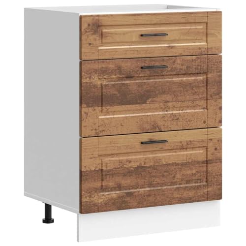 vidaXL Armoire de Cuisine Porto Vieux Bois Bois d'ingénierie, Meuble d'évier, Meuble de Cuisine avec tiroir, Meuble de Cuisine à tiroir
