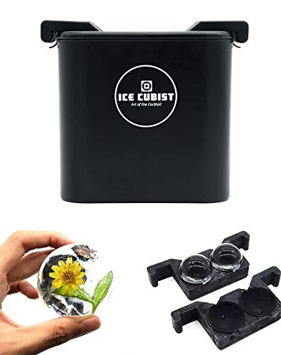 Ice Cubist Crystal Clear Ice Ball Maker and Silicone Mold, Makes 2 Ice Spheres