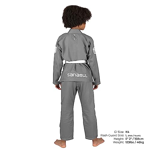 Sanabul Future Legends BJJ Gi for Kids Jiu Jitsu Gi Kimono for Children Youth Preshrunk Fabric & BJJ White Belt Included - Silver/White, K0 by Sanabul - Image 6