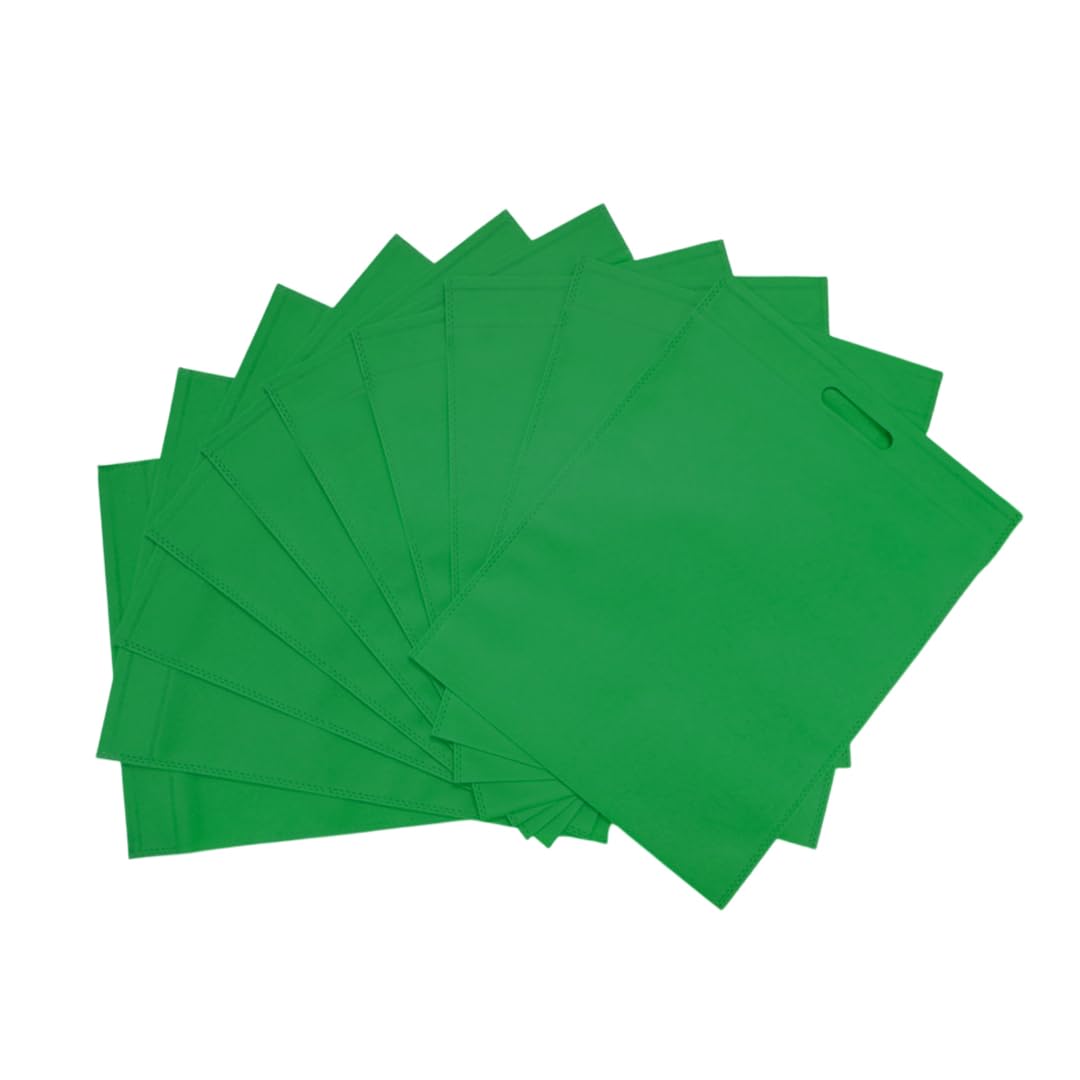 Pack of 50 Green Coloured 45x35cm Non Woven Bags wtih Carry Handles