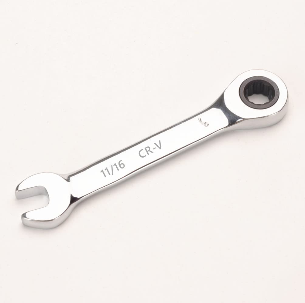 FOCMKEAS 1/2" Stubby Flex-Head Ratcheting Combination Wrench - 72-Tooth, 12-Point, SAE, CR-V Steel - View #8