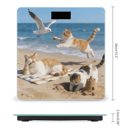 Báscula Digital de Baño Beach Cat Fun 400 lb miniatura 2