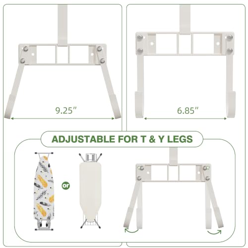 Orless-Over-Door-Wall-Mount-Ironing-Board-Hanger-White-Heavy-duty-metal-holds-30lbs-fits-TY-boards-anti-wobble-Velcro-space-saving-laundry-organizer