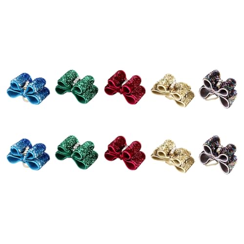 Toyvian 10 Piezas Accesorios para Cabello de Mascotas con Lazo Brillante y Tres Incrustaciones de Rhinestone Diseño Cómodo y Suave para Fiestas y Sesiones Color Aleatorio Estilo Aleatorio