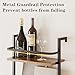 Heakrit 5-Tier Wine Rack Wall Mounted, Wine Racks Freestanding Floor with Fences, 50 Bottles Wine Bottle Holder Liquor Cabinet Bar Shelves for Home, Kitchen, Dining Room